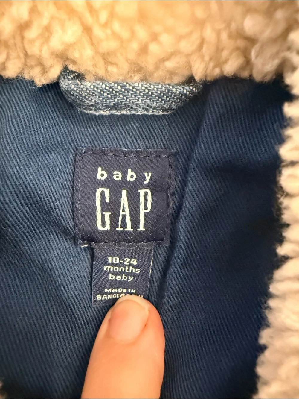 GAP Baby Sherpa Bear Icon Denim Jacket